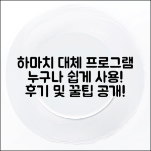 누구나 쉽게 사용해본 하마치 대체 프로그램 후기