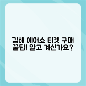 김해 에어쇼 티켓 구매 꿀팁, 알고 계신가요?