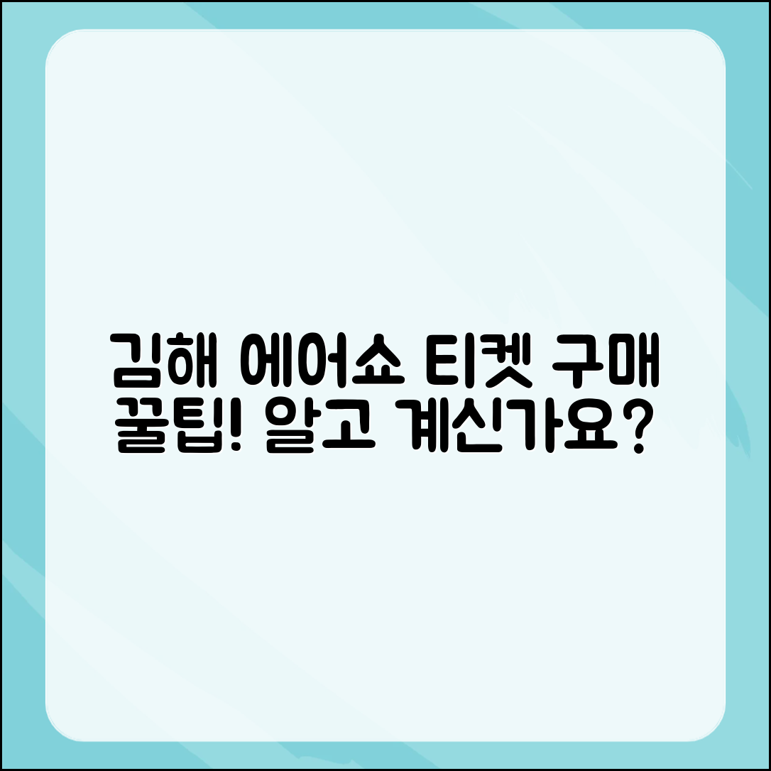 김해 에어쇼 티켓 구매 꿀팁, 알고 계신가요?