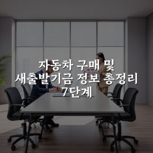자동차 구매 및 새출발기금 정보 총정리 7단계